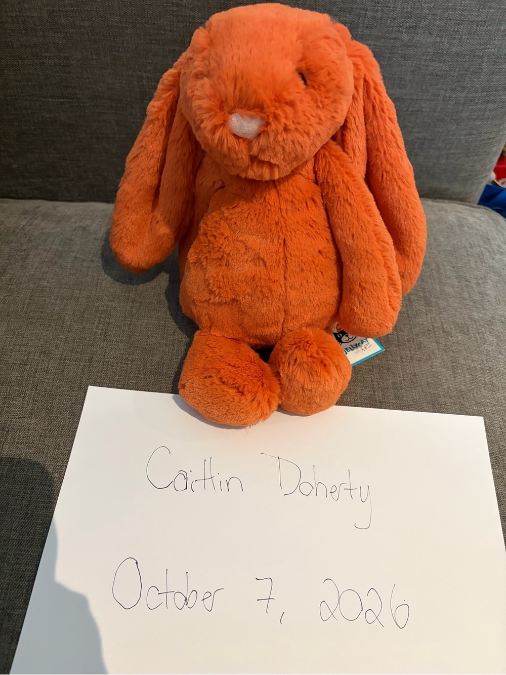 Jellycat BNWT medium tangerine bunny